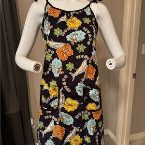 American Outpost  Sleeveless Dress - Black, Orange, Blue-Sz 12